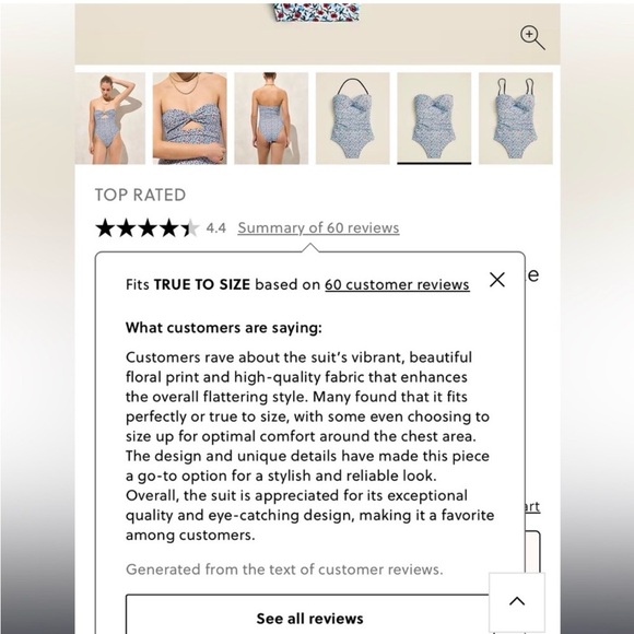 J. Crew Floral One Piece Swimsuit - Blue and Red - Picture 8 of 8